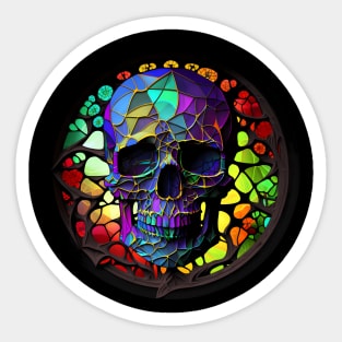 Skull Stained Glass Sticker